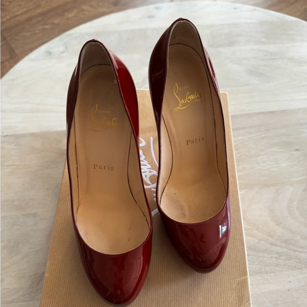 Christian Louboutin Neofilo 120 Patent Pumps Rouge 38.5 - Picture 2 of 11